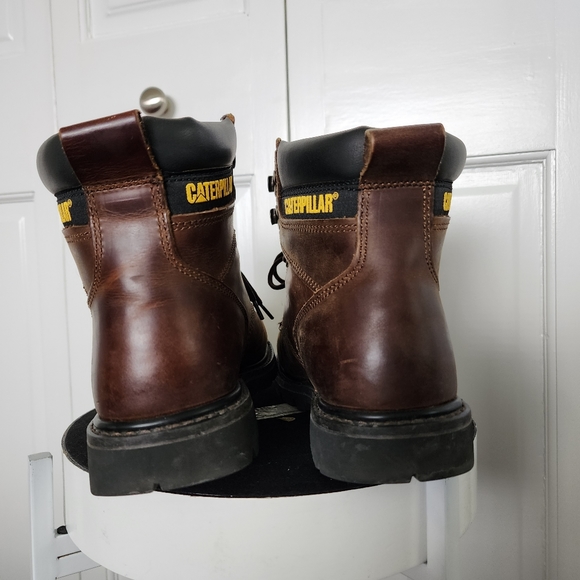 Catepillar Mens Work Boots Brown Steel Toe - Picture 4 of 9